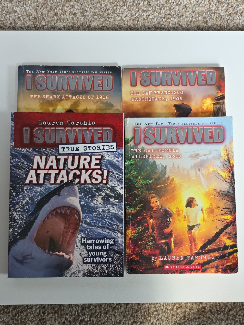 I Survived Books - Widlfires, Earthquake, Shark, And True Stories Nature Attacks